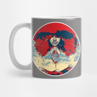 Curly Afro Nature of Peace Mountains Mug